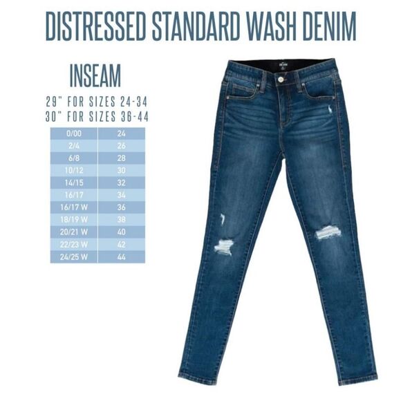 Lularoe distressed standard wash denim jeans sz 24 - Picture 1 of 5